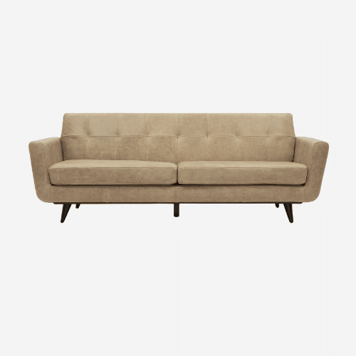 Joybird hughes leather sofa in light brown leather